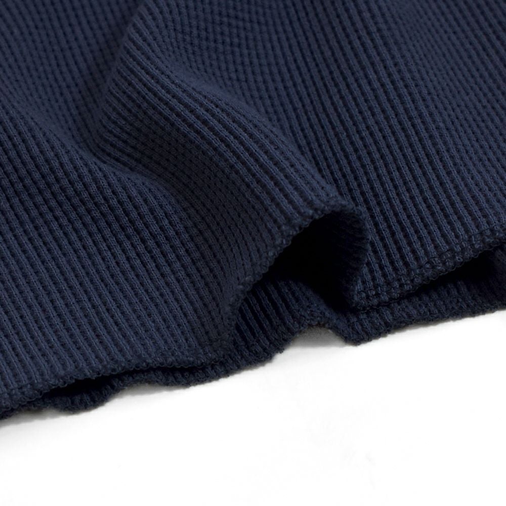 フリーホイーラーズ (FREEWHEELERS) -U.S.N. NAVAL SHIP YARD- CREW NECKED THERMAL LONG SLEEVE SHIRT 1940s STYLE UNDERWEAR 40s POWER WEAR PRINTED LABEL Vintage Style Medium Weight Waffle Knit DRY NAVY 長袖プリントサーマルTシャツ ロンT 2535007