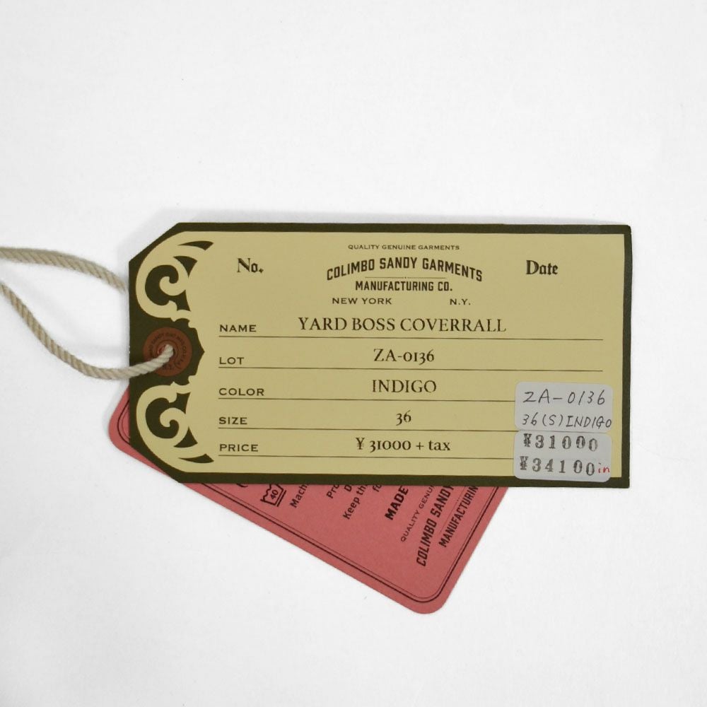 コリンボ (COLIMBO) YARD BOSS COVERALL =12OZ SELVADGE DENIM= ヤード・ボス・カバーオール デニムジャケット ZA-0136