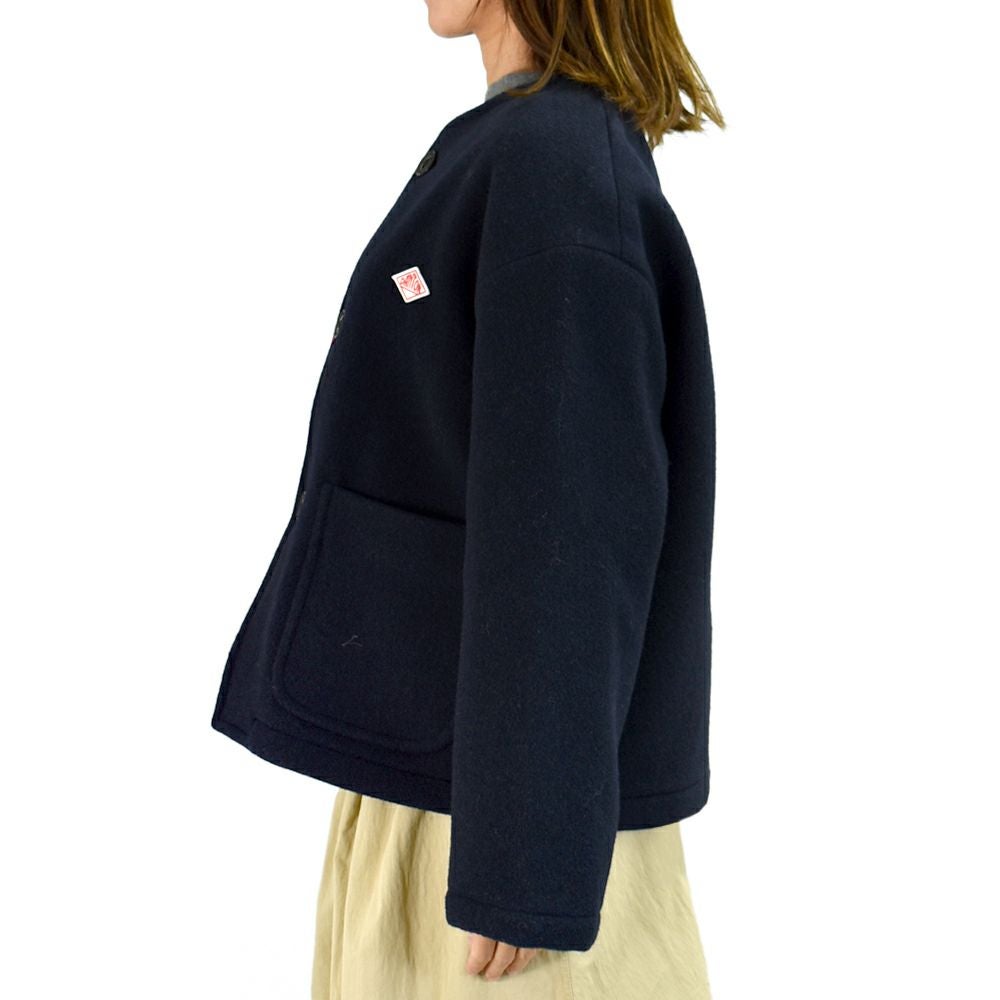 ダントン (DANTON) WOMEN'S WOOL LIGHT PILE COLLARLESS JACKET ノー