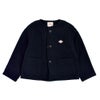 ダントン (DANTON) WOMEN'S WOOL LIGHT PILE COLLARLESS JACKET ノーカラージャケット ショートブルゾン アウター コート DT-A0013WLP NAVY