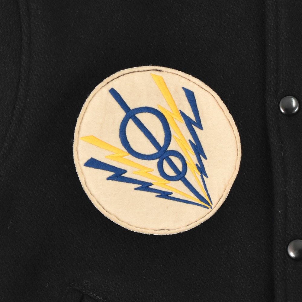 フリーホイーラーズ (FREEWHEELERS) -HARPER HOT IRONS- LEADFOOT 1940~1950s STYLE CAR CLUB JACKET Vintage Style Yarn-Dyed Heavy Melton YARN-DYED BLACK ウールメルトンジャケット カークラブジャケット カスタムジャケット 2531012