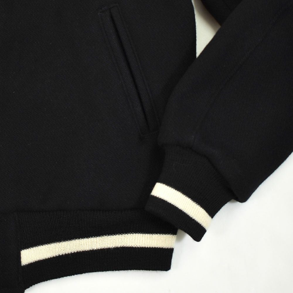 フリーホイーラーズ (FREEWHEELERS) -HARPER HOT IRONS- LEADFOOT 1940~1950s STYLE CAR CLUB JACKET Vintage Style Yarn-Dyed Heavy Melton YARN-DYED BLACK ウールメルトンジャケット カークラブジャケット カスタムジャケット 2531012