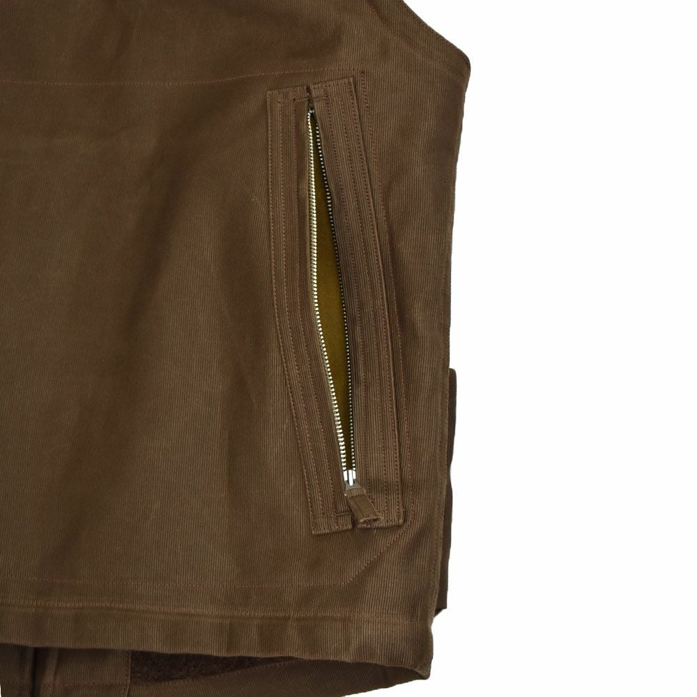 フリーホイーラーズ (FREEWHEELERS) -WINTER AVIATORS' VEST- 1930~1940s CIVILIAN MILITARY STYLE CLOTHING Original Jungle Cloth Paraffin Coating DARK RED BEIGE アヴィエイターズベスト アビエイターズベスト コットンベスト 内側ボアベスト ミリタリーベスト 2531006