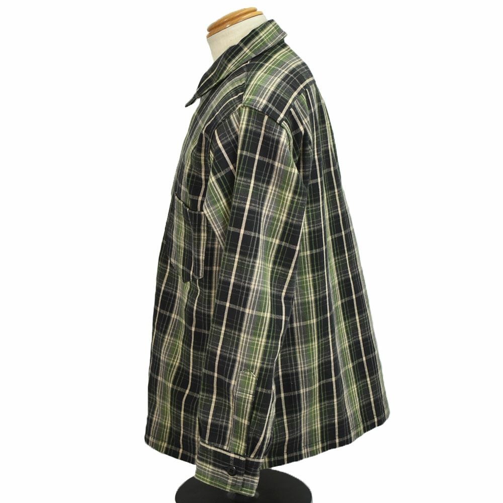 ウエアハウス (WAREHOUSE) Lot3063 1930'S WPA ONE POCKET PULLOVER SHIRTS ネル（チェック）グリーン プルオーバーネルシャツ