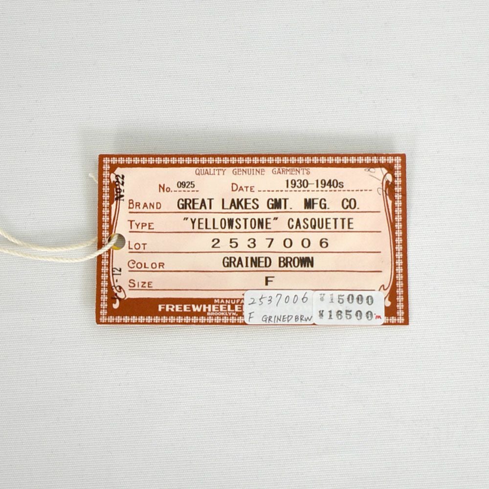 フリーホイーラーズ (FREEWHEELERS) -YELLOWSTONE- 1930s~1940s STYLE CASQUETTE Vintage Style Printed Corduroy GRAINED CHARCOAL BLACK GRAINED BROWN キャスケット ハンチング帽 帽子 2537006