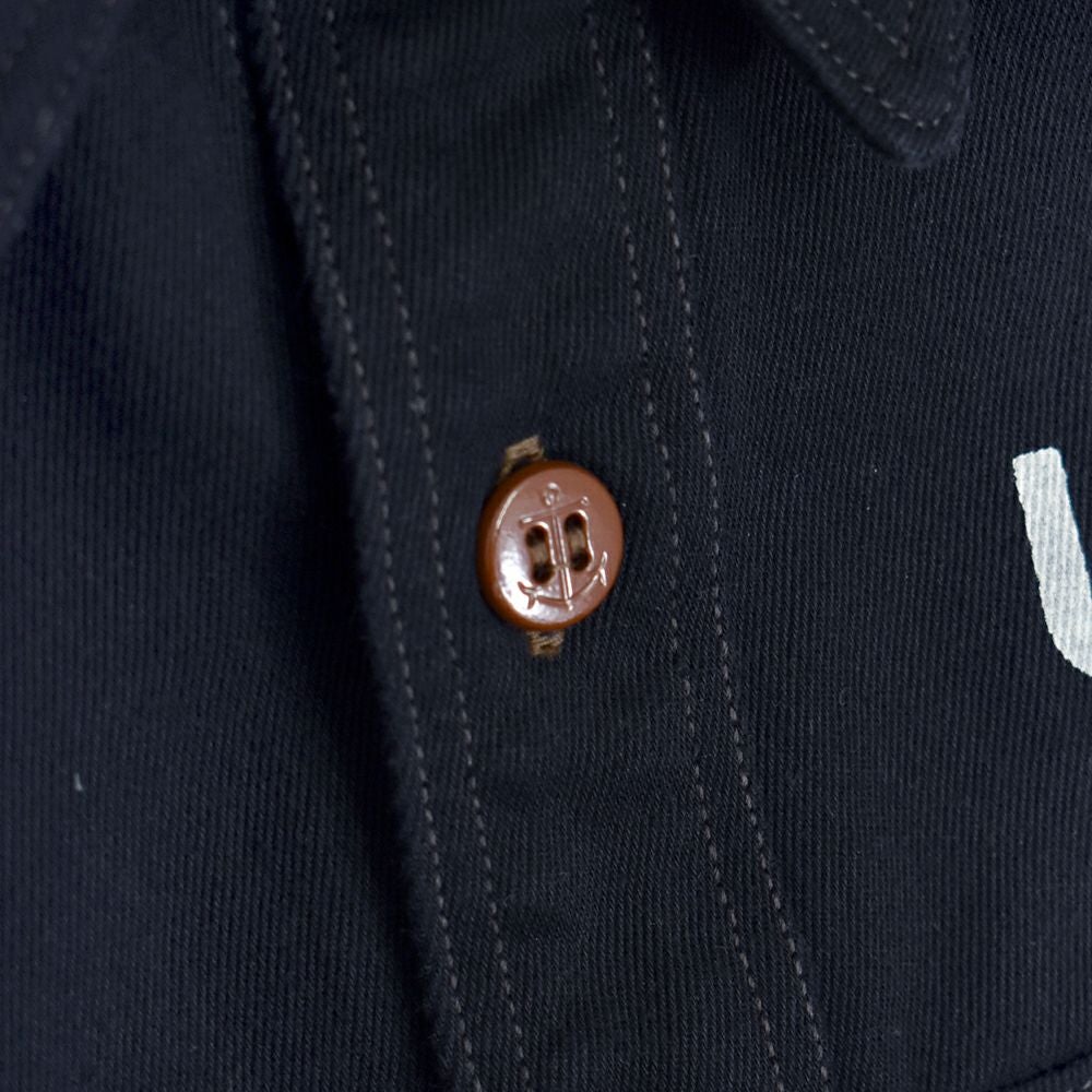 フリーホイーラーズ (FREEWHEELERS) -Jolly Rogers CV17- 1930s~1940s MILITARY CUSTOM SHIRT Original Cotton Hard Twist Kersey DARK NAVY 長袖ワークシャツ 2533004