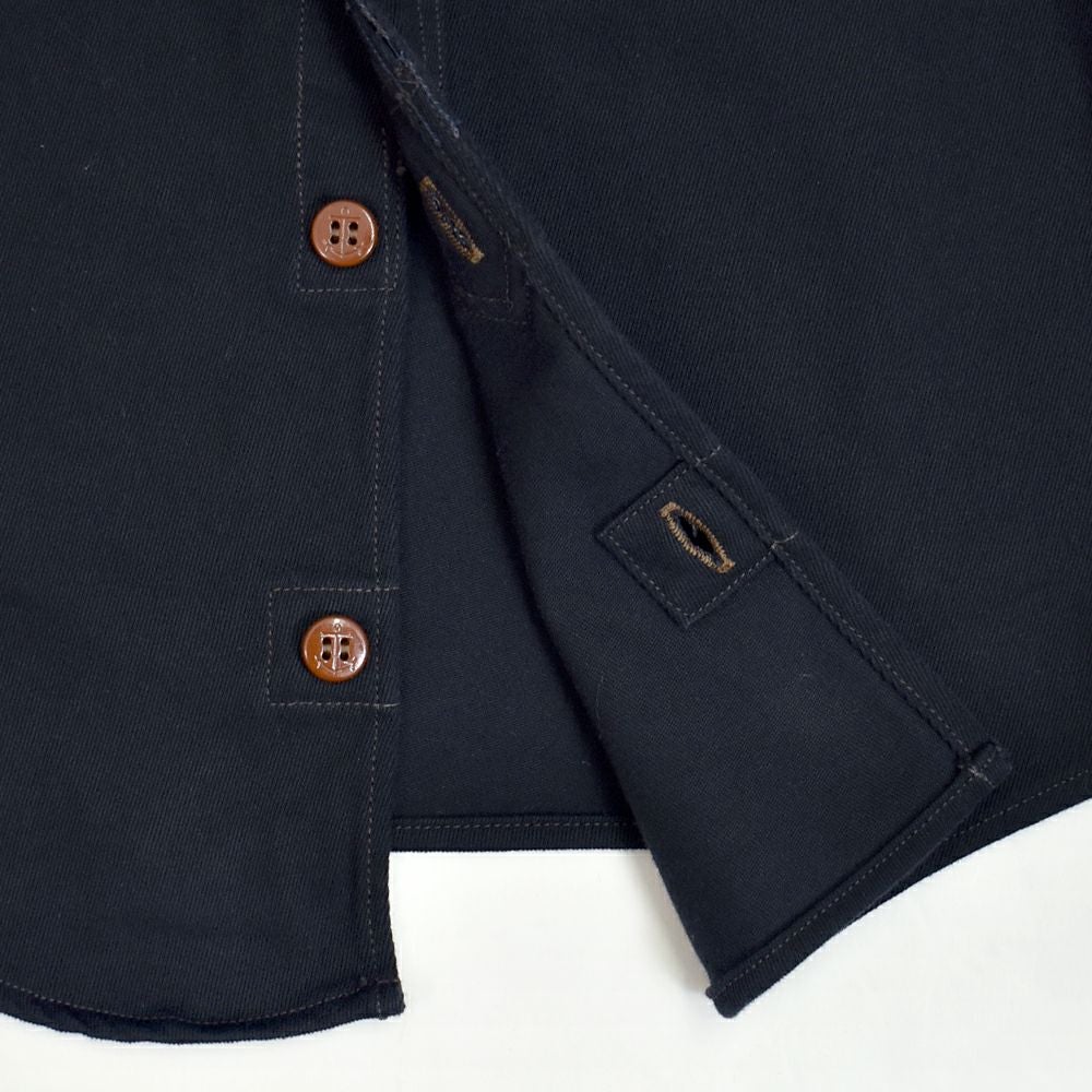 フリーホイーラーズ (FREEWHEELERS) -Jolly Rogers CV17- 1930s~1940s MILITARY CUSTOM SHIRT Original Cotton Hard Twist Kersey DARK NAVY 長袖ワークシャツ 2533004
