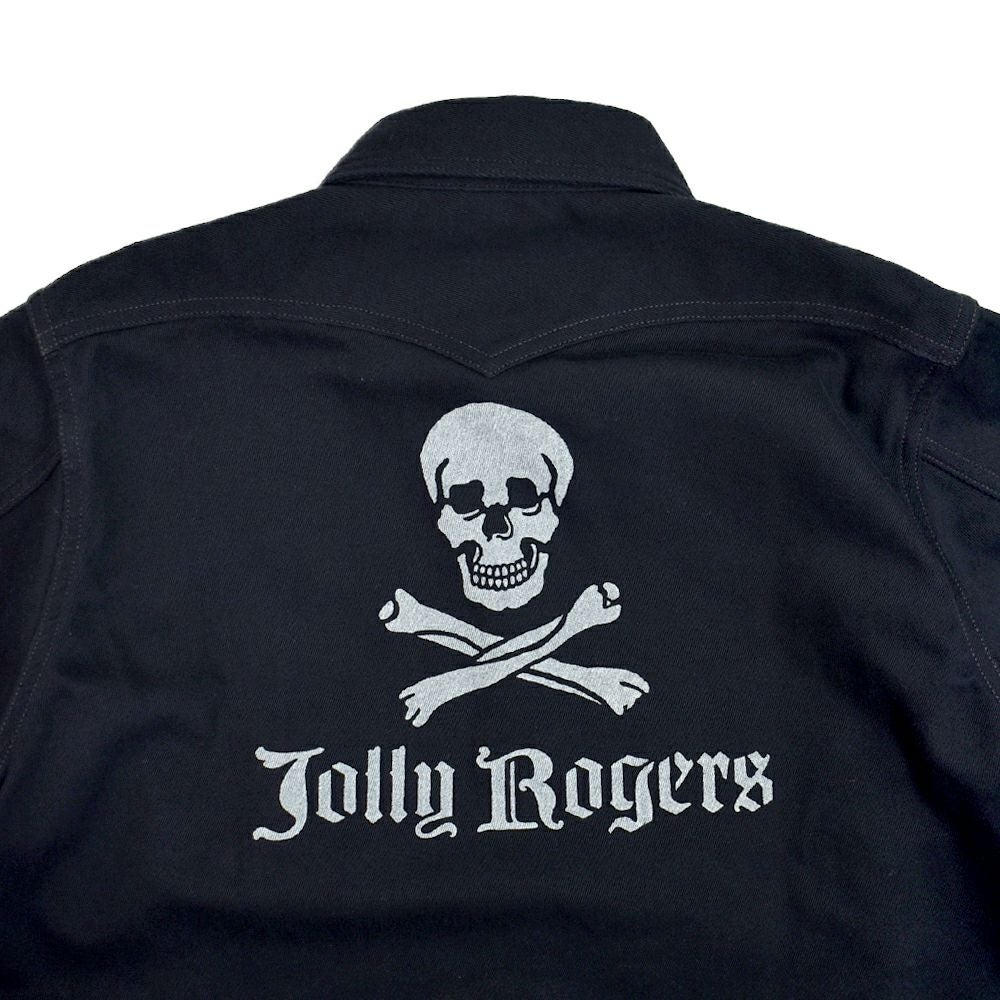 フリーホイーラーズ (FREEWHEELERS) -Jolly Rogers CV17- 1930s~1940s MILITARY CUSTOM SHIRT Original Cotton Hard Twist Kersey DARK NAVY 長袖ワークシャツ 2533004