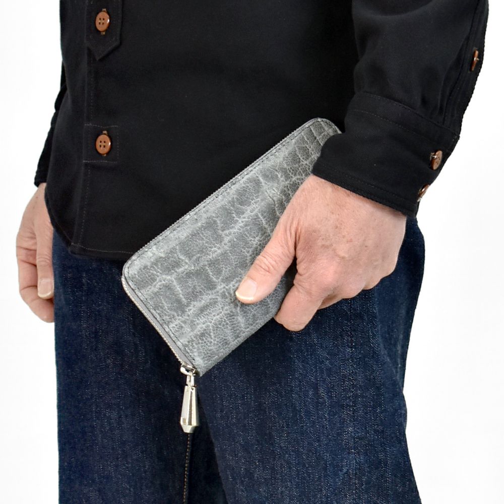 ズー (ZOO) 象の鼻 財布 長財布 ロングウォレット ラウンドジップ エレファントレザー ZLW-092