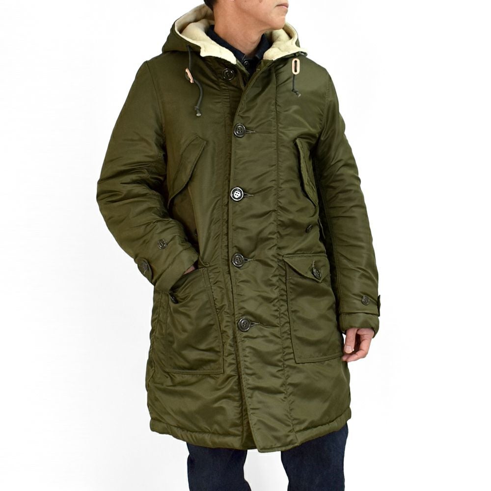 フリーホイーラーズ (FREEWHEELERS) - M-1949 - COAT AIR CREW HEAVY ATTACHED HOOD 1940~1950s CIVILIAN MILITARY STYLE CLOTHING Original Nylon 66 Twill KHAKI OLIVE ミリタリージャケット アウター コート 2531007