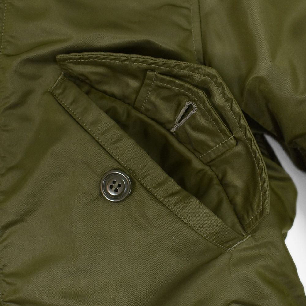 フリーホイーラーズ (FREEWHEELERS) - M-1949 - COAT AIR CREW HEAVY ATTACHED HOOD 1940~1950s CIVILIAN MILITARY STYLE CLOTHING Original Nylon 66 Twill KHAKI OLIVE ミリタリージャケット アウター コート 2531007