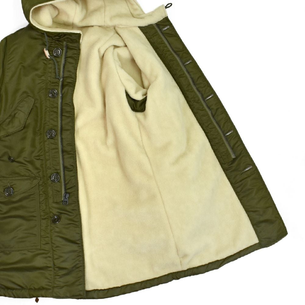 フリーホイーラーズ (FREEWHEELERS) - M-1949 - COAT AIR CREW HEAVY ATTACHED HOOD 1940~1950s CIVILIAN MILITARY STYLE CLOTHING Original Nylon 66 Twill KHAKI OLIVE ミリタリージャケット アウター コート 2531007