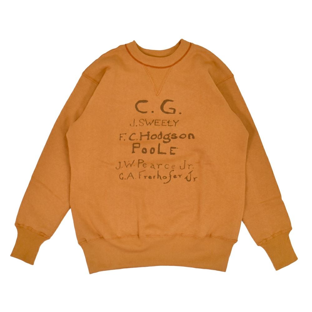 ウエアハウス (WAREHOUSE) Lot 403 C.G. 長袖プリントトレーナー スウェットシャツ ダークオレンジ