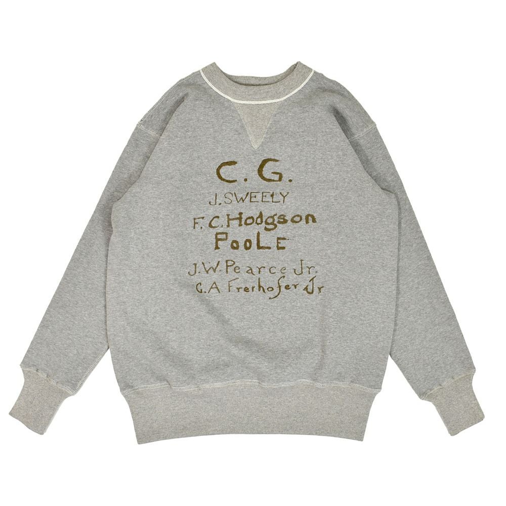 ウエアハウス (WAREHOUSE) Lot 403 C.G. 長袖プリントトレーナー スウェットシャツ 杢グレー