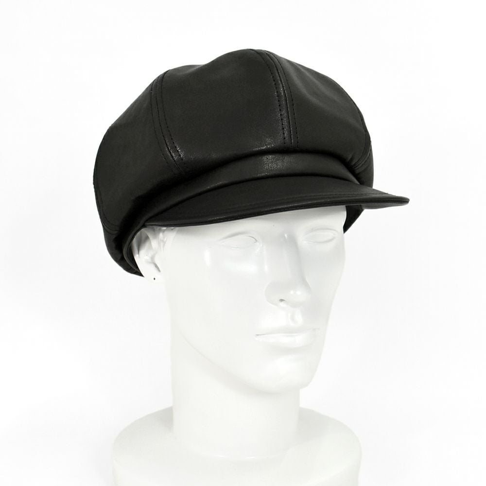 フリーホイーラーズ (FREEWHEELERS) -JAM BUSTER- 1910s~1920s STYLE CASQUETTE Adjustable Belt Inside Vintage Style Leather BLACK レザーキャスケット 帽子 2537004