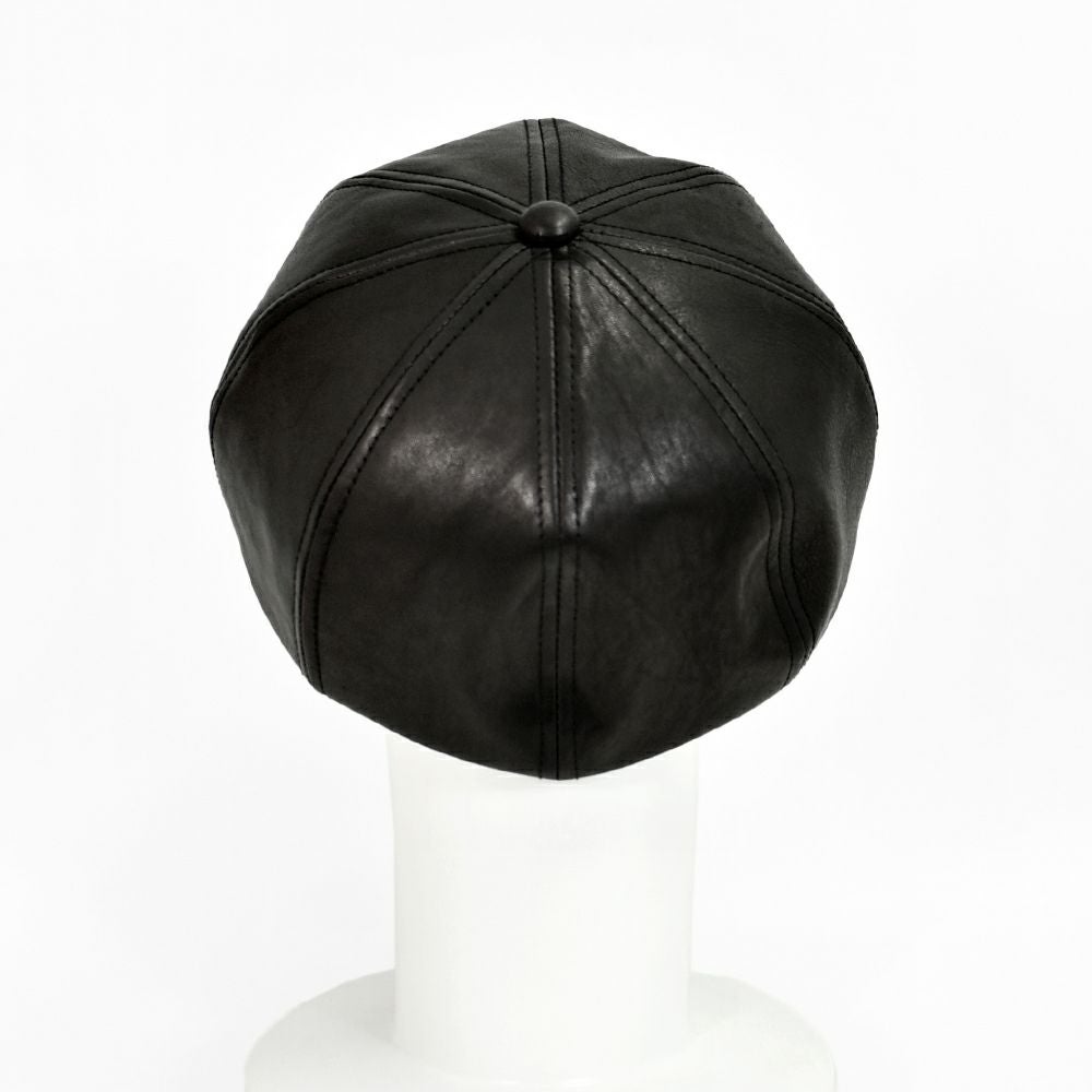 フリーホイーラーズ (FREEWHEELERS) -JAM BUSTER- 1910s~1920s STYLE CASQUETTE Adjustable Belt Inside Vintage Style Leather BLACK レザーキャスケット 帽子 2537004