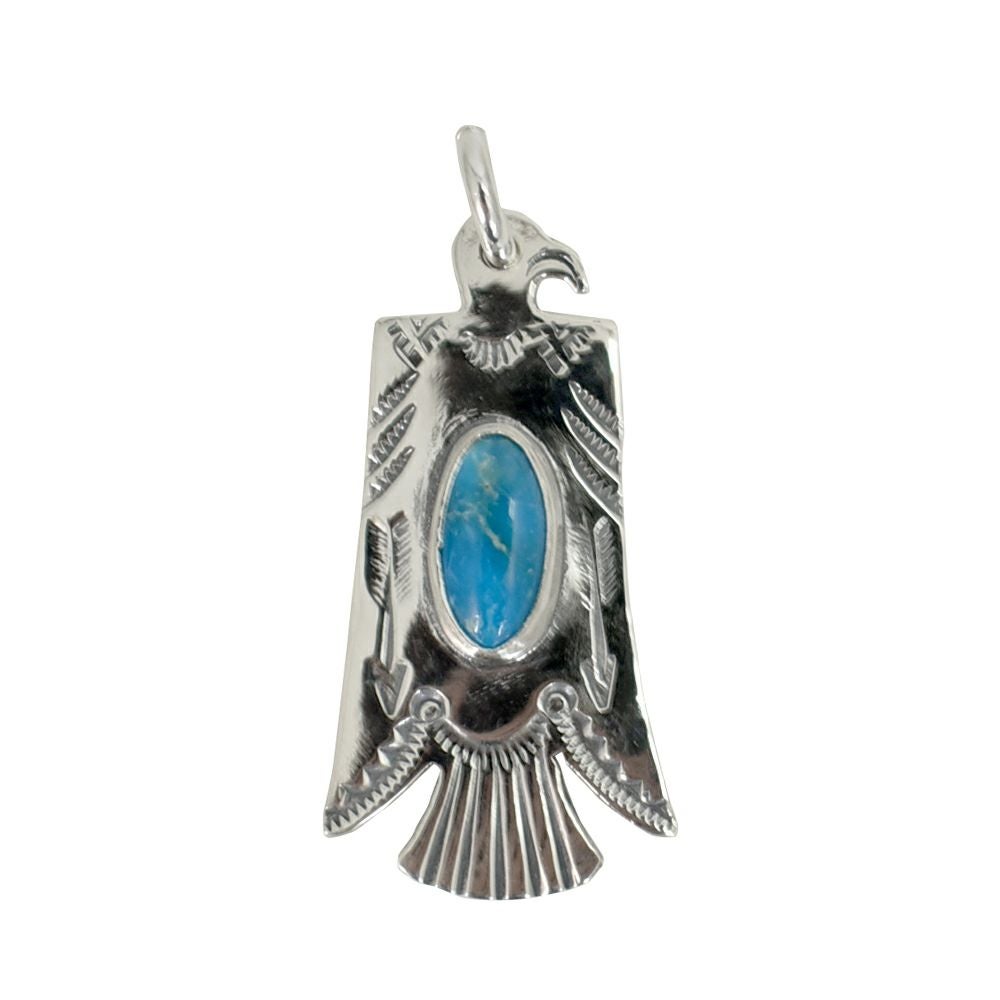 ラリースミス (LARRY SMITH) RESTING THUNDERBIRD PENDANT (ARROW,TURQUOISE) シルバーアクセサリー ペンダントトップ サンダーバード NL-0110