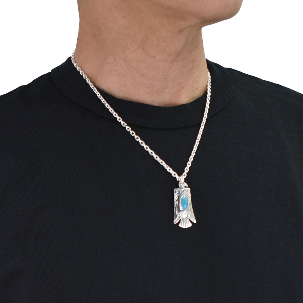 ラリースミス (LARRY SMITH) RESTING THUNDERBIRD PENDANT (ARROW,TURQUOISE) シルバーアクセサリー ペンダントトップ サンダーバード NL-0110