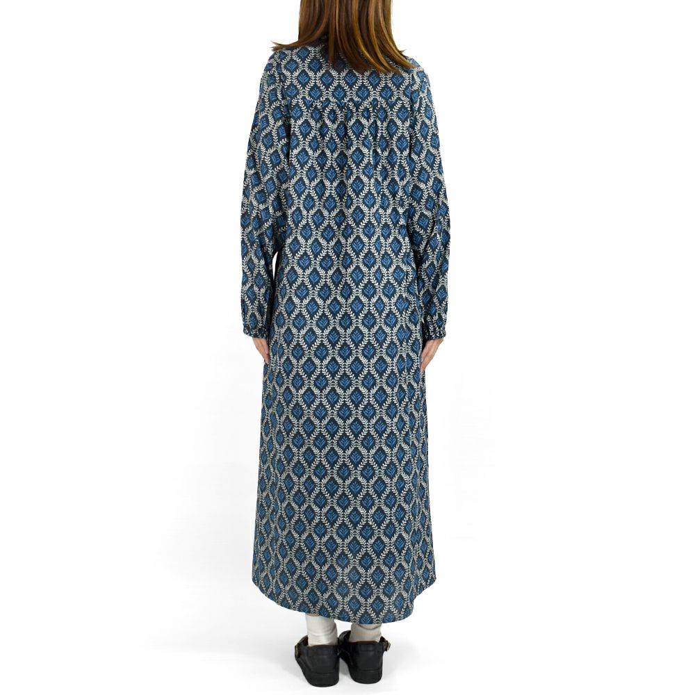 ソソット (sosotto) ツタ柄細ピンタックウエストドロストOP 前開きノーカラーワンピース 42572218