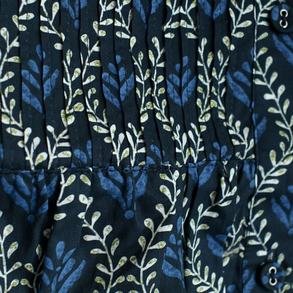 ソソット (sosotto) ツタ柄細ピンタックウエストドロストOP 前開きノーカラーワンピース 42572218