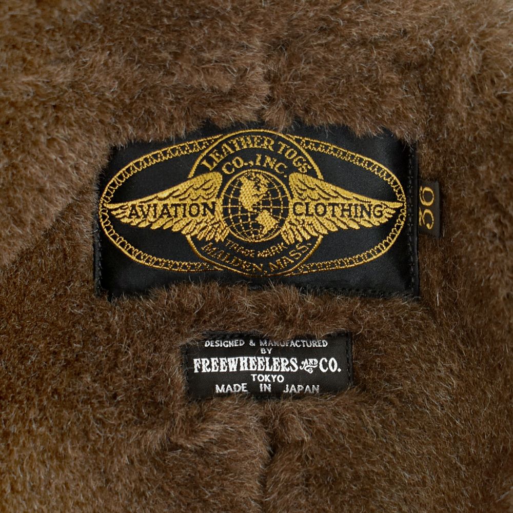 フリーホイーラーズ (FREEWHEELERS) -WINTER AVIATORS' JACKET- EARLY 1930s AVIATION CLOTHING LEATHER TOGS AVIATION CLOTHING LABEL アヴィエイターズジャケット アビエイターズジャケット コットンジャケット 内側ボアジャケット ミリタリージャケット 2531005