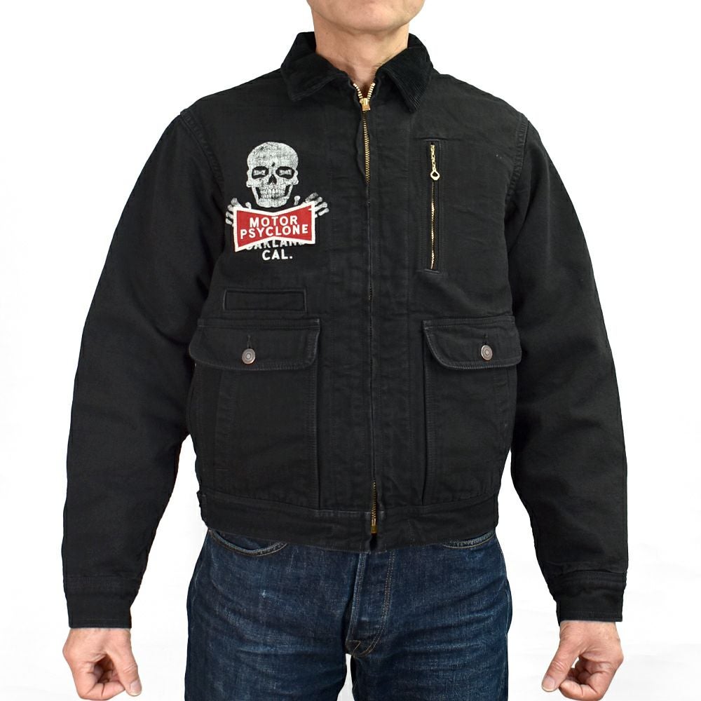 フリーホイーラーズ (FREEWHEELERS) -RISING FROM HELL- GARAGE WORKER JACKET 1950s STYLE WORK CLOTHING Vintage Style Yarn-Dyed 11oz Canvas YARN-DYED RUDE BLACK モーターサイクルジャッケット ワークジャケット アウター 2531019