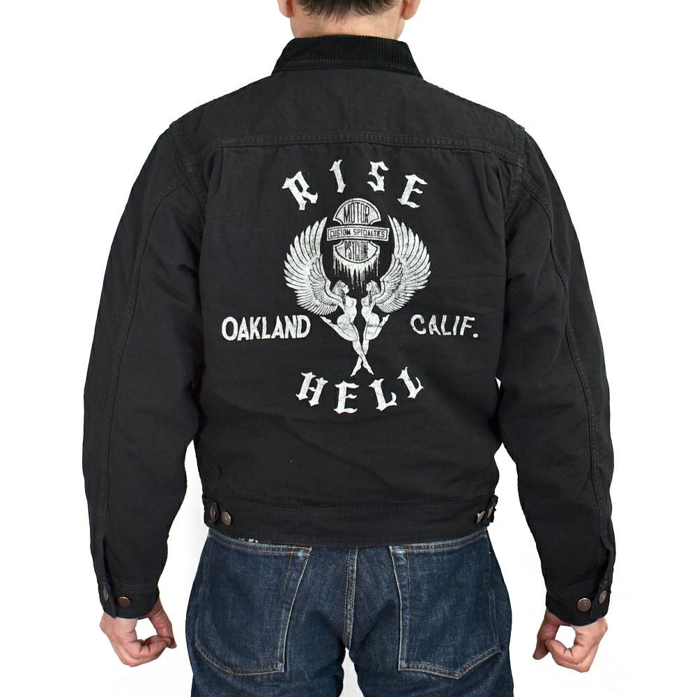 フリーホイーラーズ (FREEWHEELERS) -RISING FROM HELL- GARAGE WORKER JACKET 1950s STYLE WORK CLOTHING Vintage Style Yarn-Dyed 11oz Canvas YARN-DYED RUDE BLACK モーターサイクルジャッケット ワークジャケット アウター 2531019