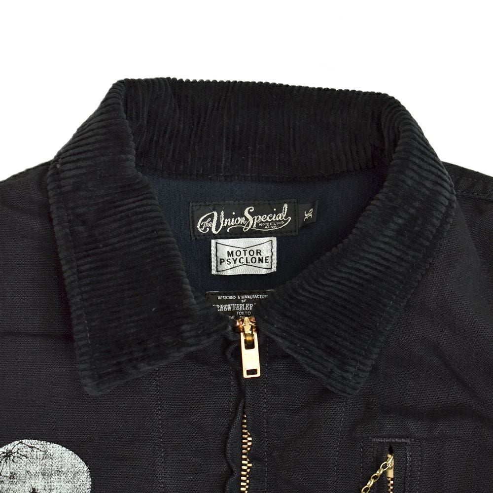 フリーホイーラーズ (FREEWHEELERS) -RISING FROM HELL- GARAGE WORKER JACKET 1950s STYLE WORK CLOTHING Vintage Style Yarn-Dyed 11oz Canvas YARN-DYED RUDE BLACK モーターサイクルジャッケット ワークジャケット アウター 2531019