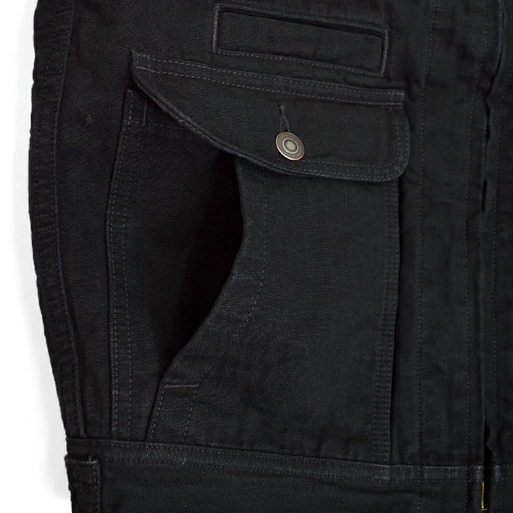 フリーホイーラーズ (FREEWHEELERS) -RISING FROM HELL- GARAGE WORKER JACKET 1950s STYLE WORK CLOTHING Vintage Style Yarn-Dyed 11oz Canvas YARN-DYED RUDE BLACK モーターサイクルジャッケット ワークジャケット アウター 2531019