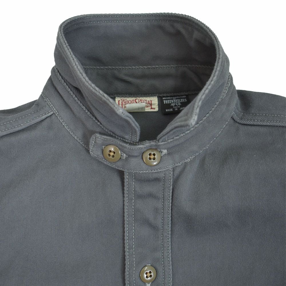 フリーホイーラーズ (FREEWHEELERS) -Gemsa- WORK SHIRT 1930s STYLE WORK SHIRT Original Cotton Hard Twist Kersey STEEL GRAY 長袖ワークシャツ メカニックシャツ 2533006