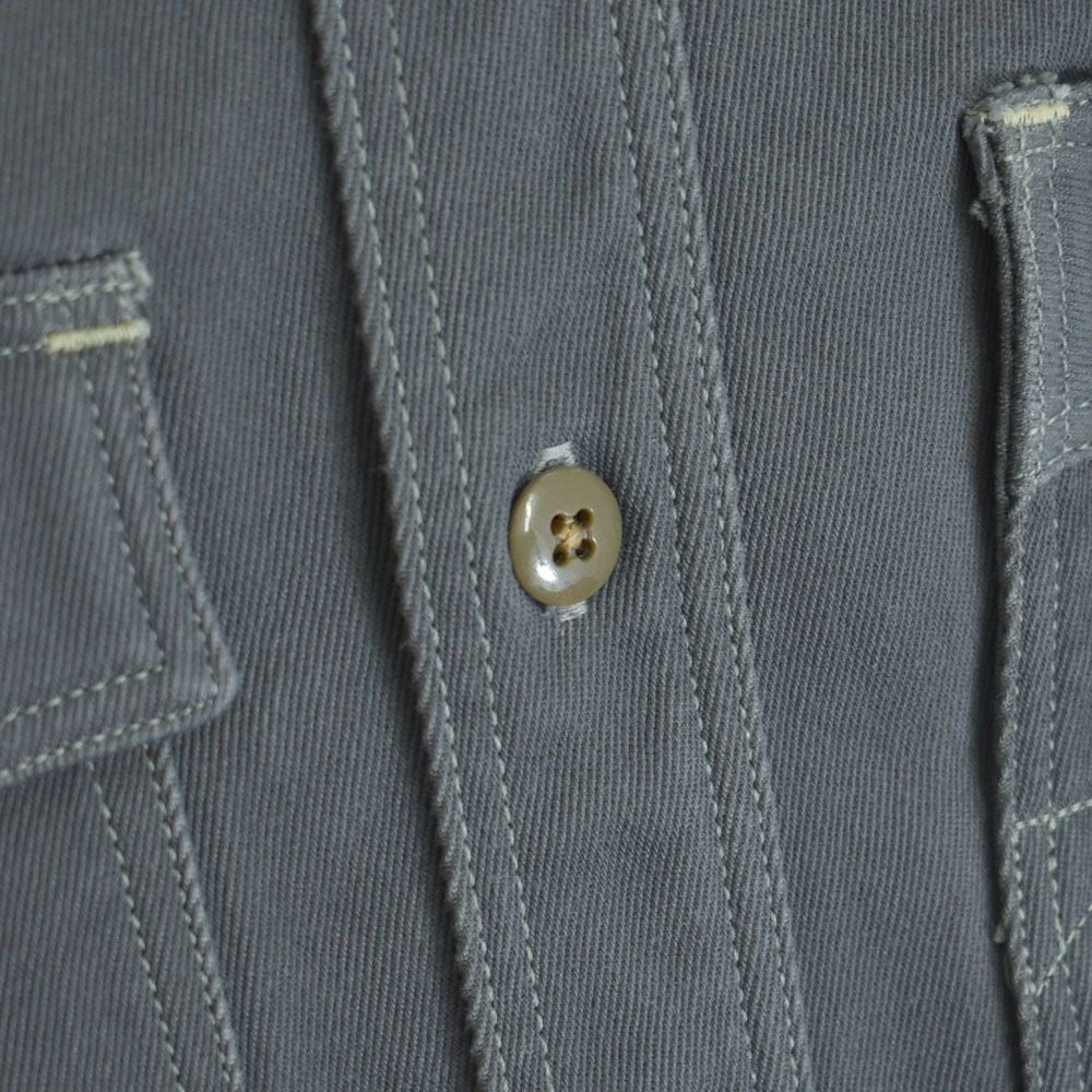 フリーホイーラーズ (FREEWHEELERS) -Gemsa- WORK SHIRT 1930s STYLE WORK SHIRT Original Cotton Hard Twist Kersey STEEL GRAY 長袖ワークシャツ メカニックシャツ 2533006