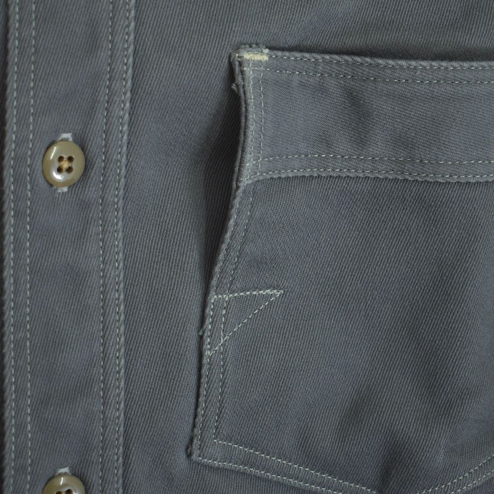 フリーホイーラーズ (FREEWHEELERS) -Gemsa- WORK SHIRT 1930s STYLE WORK SHIRT Original Cotton Hard Twist Kersey STEEL GRAY 長袖ワークシャツ メカニックシャツ 2533006