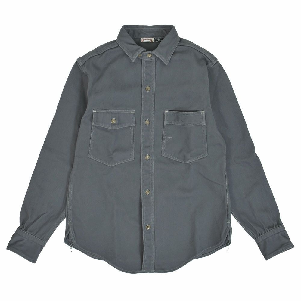 フリーホイーラーズ (FREEWHEELERS) -Gemsa- WORK SHIRT 1930s STYLE WORK SHIRT Original Cotton Hard Twist Kersey STEEL GRAY 長袖ワークシャツ メカニックシャツ 2533006