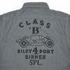 フリーホイーラーズ (FREEWHEELERS) -1947 Birner RILEY 4 PORT SPECIAL- Gemsa LATE 1940s MOTOR CULTURE CUSTOM SHIRT Original Cotton Hard Twist Kersey STEEL GRAY 長袖ワークシャツ メカニックシャツ カスタム 2533007
