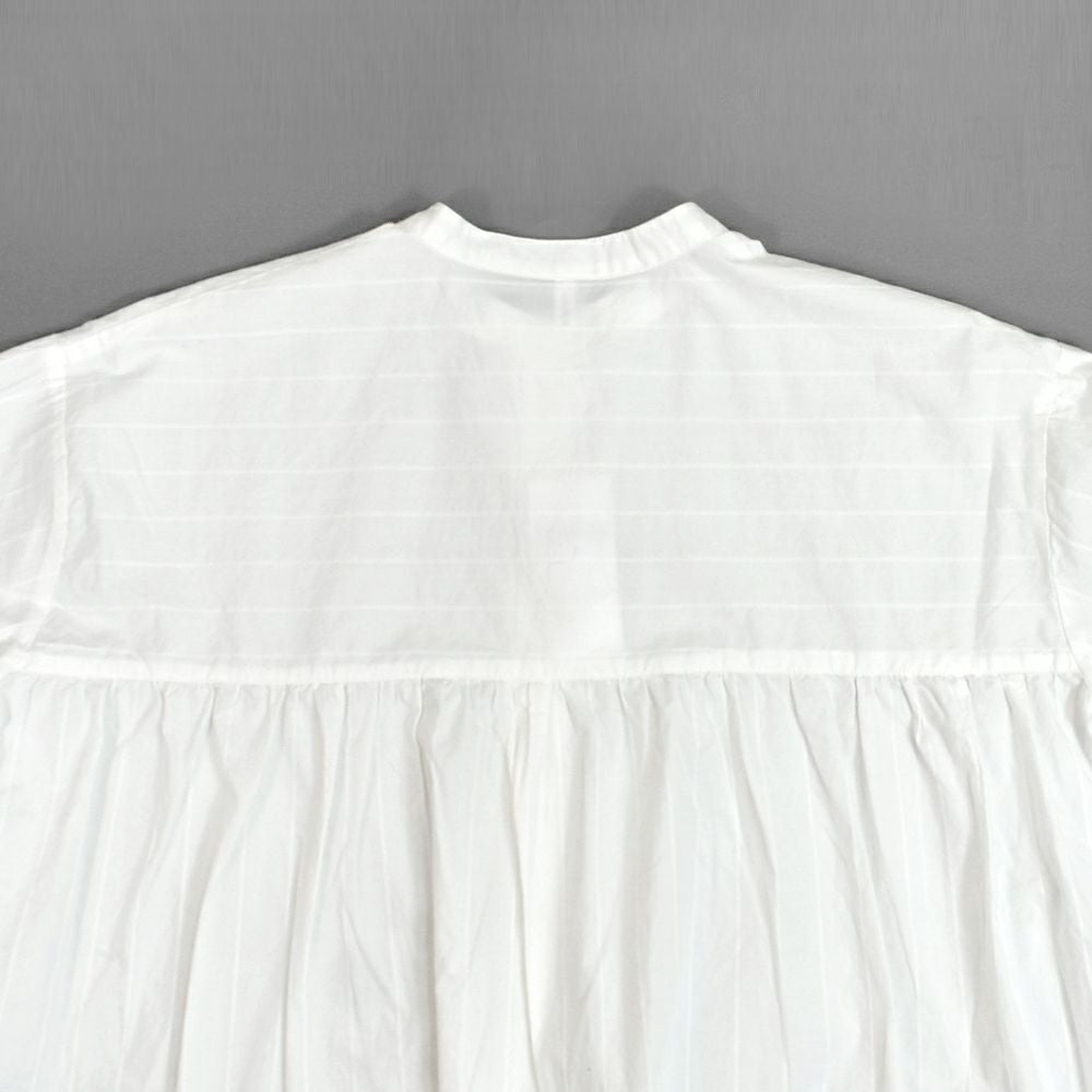 ブリスバンチ (Bliss bunch) FB差BACKギャザーシャツ 長袖ギャザーシャツ ストライプシャツ 後ろ長め K761-245