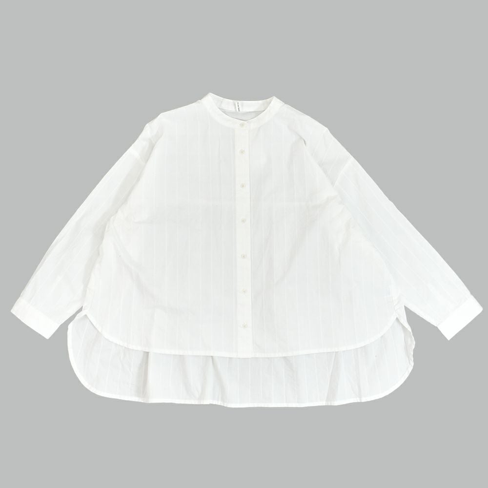 ブリスバンチ (Bliss bunch) FB差BACKギャザーシャツ 長袖ギャザーシャツ ストライプシャツ 後ろ長め K761-245 3-3.O/WHITE STRIPE