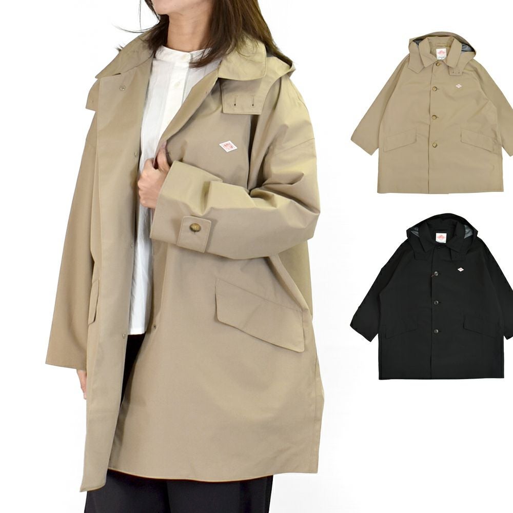 ダントン(DANTON)Women's 3-Layer Cloth Hooded Balmacaan Coat SHORT BALMACAAN COAT ショートコート ライトアウター 防水 防風 DT-A0648TLY