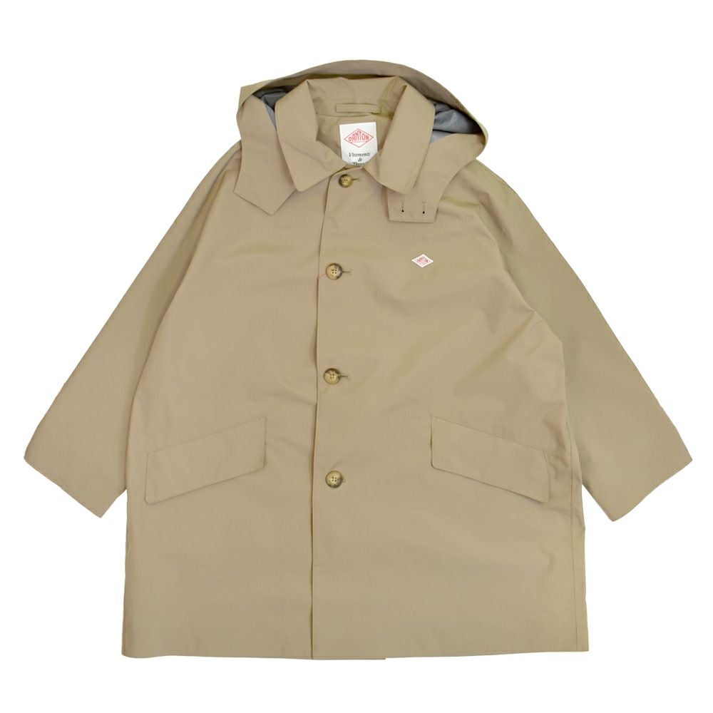 ダントン (DANTON) Women's 3-Layer Cloth Hooded Balmacaan Coat SHORT BALMACAAN COAT ショートコート ライトアウター 防水 防風 DT-A0648TLY BEIGE
