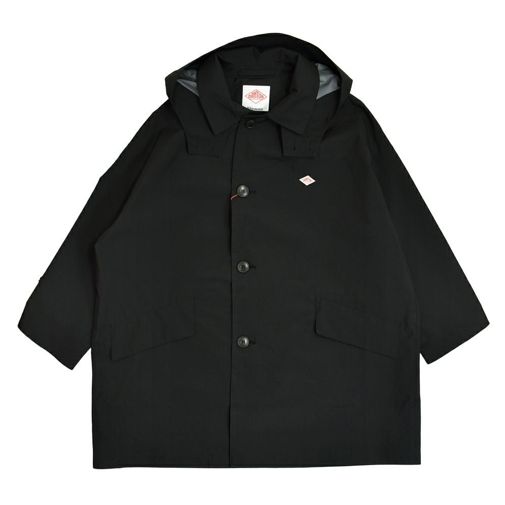 ダントン (DANTON) Women's 3-Layer Cloth Hooded Balmacaan Coat SHORT BALMACAAN COAT ショートコート ライトアウター 防水 防風 DT-A0648TLY BLACK