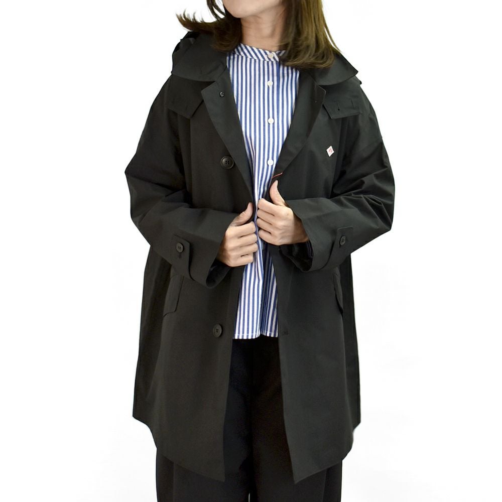 ダントン (DANTON) Women's 3-Layer Cloth Hooded Balmacaan Coat