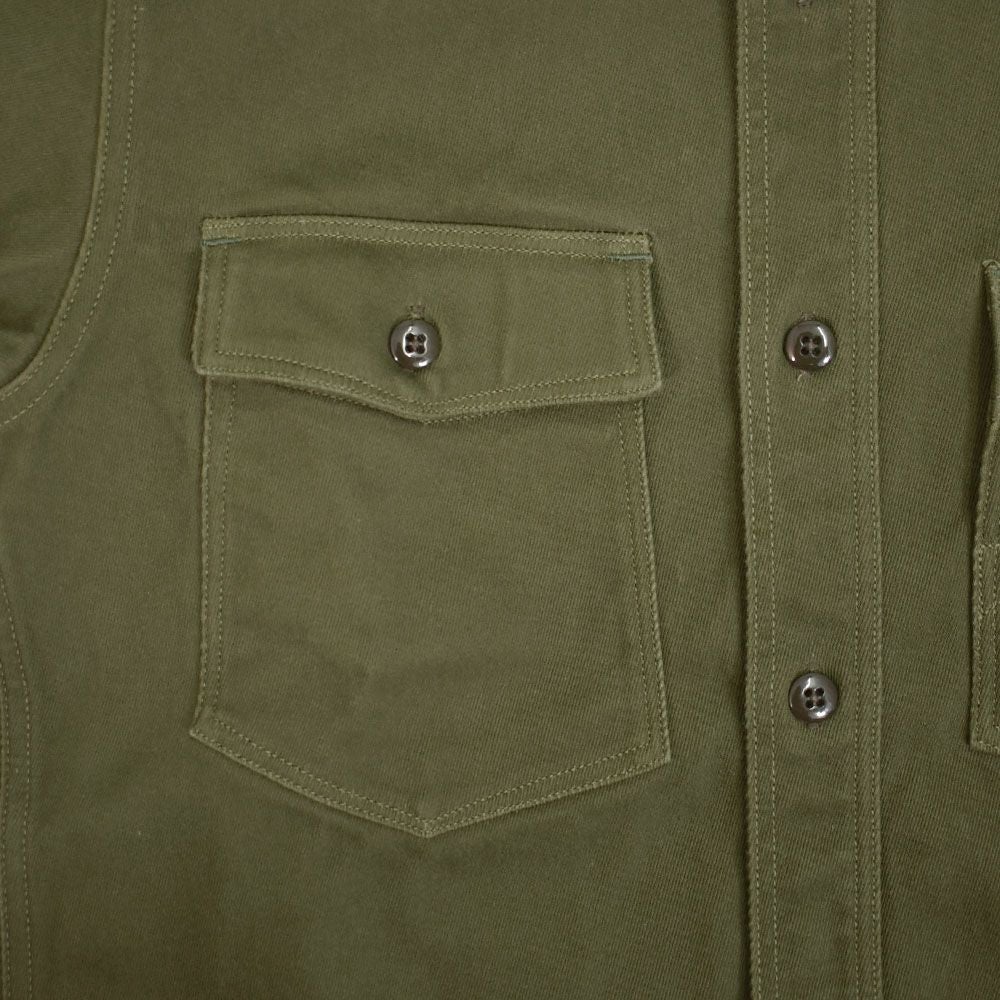 フリーホイーラーズ (FREEWHEELERS) -Gemsa- WORK SHIRT 1930s STYLE WORK SHIRT Original Cotton Hard Twist Kersey KHAKI OLIVE 長袖ワークシャツ メカニックシャツ 2533001