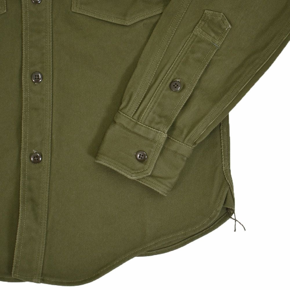 フリーホイーラーズ (FREEWHEELERS) -Gemsa- WORK SHIRT 1930s STYLE WORK SHIRT Original Cotton Hard Twist Kersey KHAKI OLIVE 長袖ワークシャツ メカニックシャツ 2533001