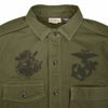 フリーホイーラーズ (FREEWHEELERS) 1944 U.S.M.C Marine Scout Bombing SQ932 -TEUFELHUND- Gemsa 1940s MILITARY CUSTOM SHIRT Original Cotton Hard Twist Kersey KHAKI OLIVE 長袖ワークシャツ メカニックシャツ カスタム 2533002
