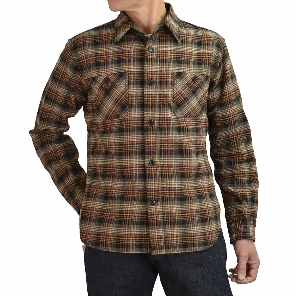 デラックスウエア(DELUXEWARE)MULTCH CHECK NEL 長袖チェックネルシャツ HV-60