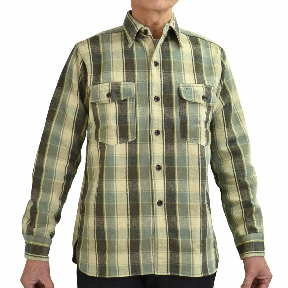 ウエアハウス (WAREHOUSE) Lot 3022 FLANNEL SHIRTS WITH CHINSTRAP H柄 ONE WASH 長袖チェックネルシャツ