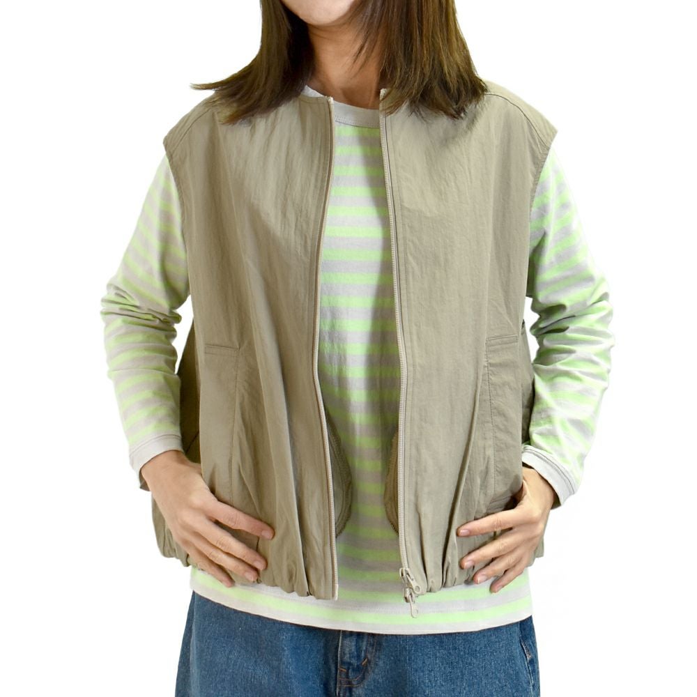 マオメイド (MAOMADE) バルーンシルエット ZIP UP ベスト 撥水加工 611307