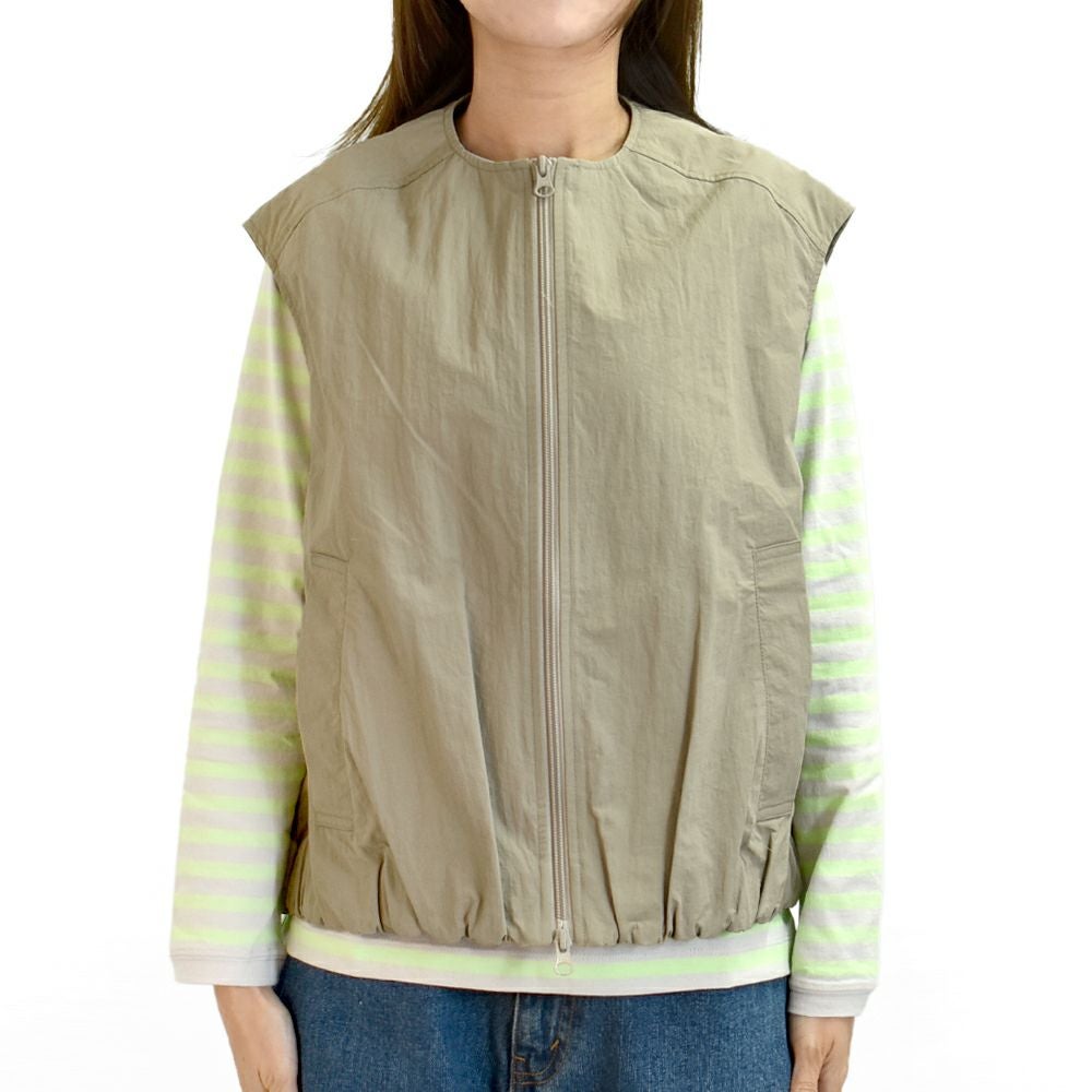 マオメイド (MAOMADE) バルーンシルエット ZIP UP ベスト 撥水加工 611307