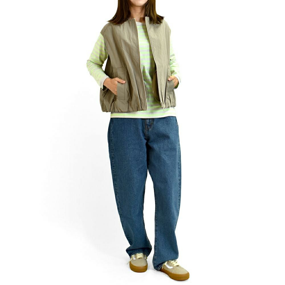 マオメイド (MAOMADE) バルーンシルエット ZIP UP ベスト 撥水加工 611307