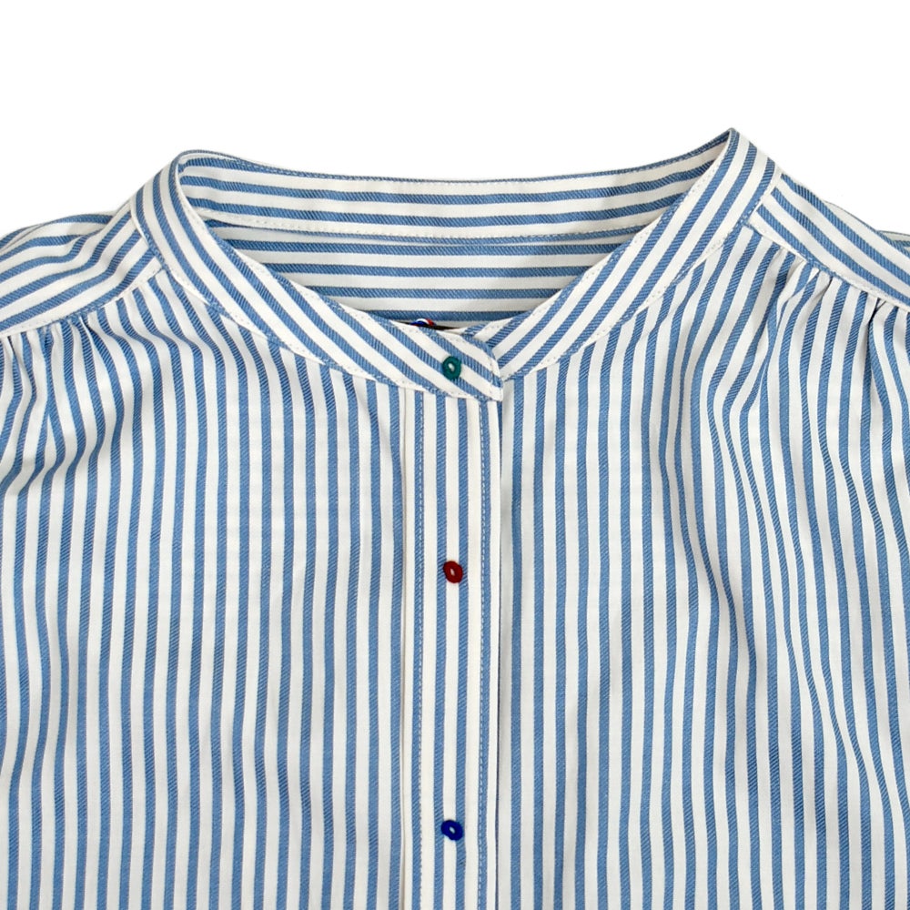 ポンデシャロン (PONT DE CHALONS) 刺繍ボタンシャツ 長袖ストライプシャツ 22580211
