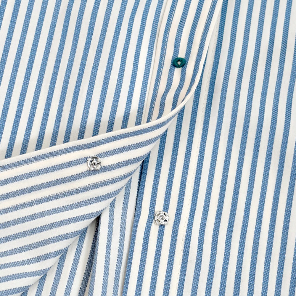 ポンデシャロン (PONT DE CHALONS) 刺繍ボタンシャツ 長袖ストライプシャツ 22580211